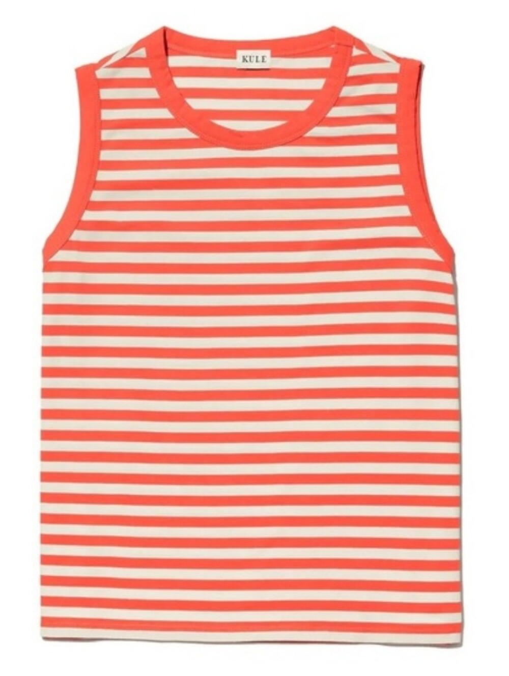 KULE The Tank Orange White Stripes Size Small 100% Cotton